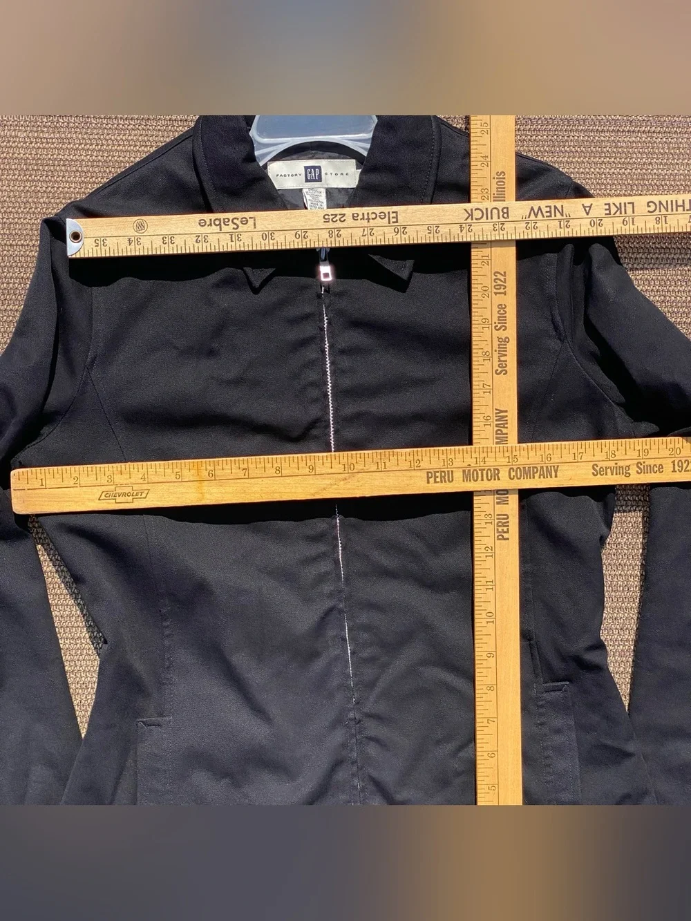 Gap Factory Vintage Y2K Black Zip Up Collared Jacket Size 6
